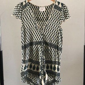 Cotton Candy LA Blue and White Tassel Romper